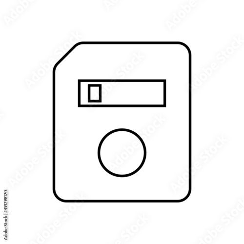 Floppy disk icon in line style