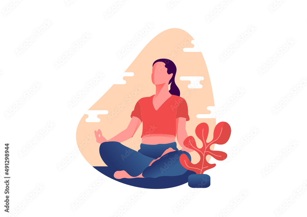 yoga woman in lotus position