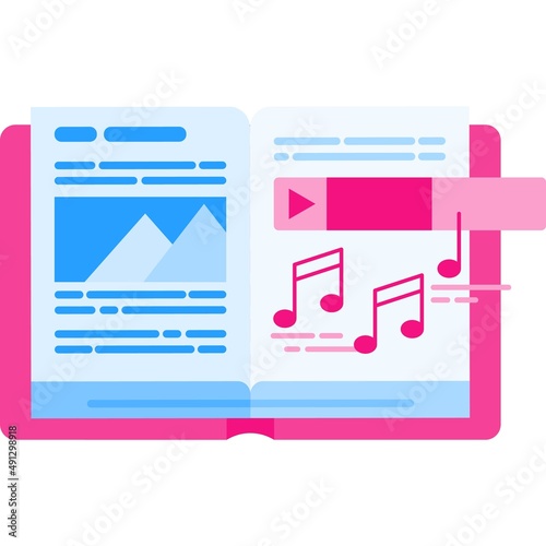 Open audio book icon vector isolated on white