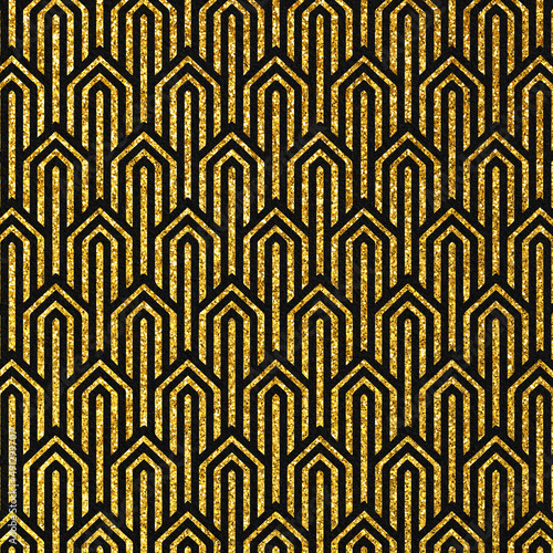Classic Art deco abstract background. Gold glitter scrapbook wallpaper
