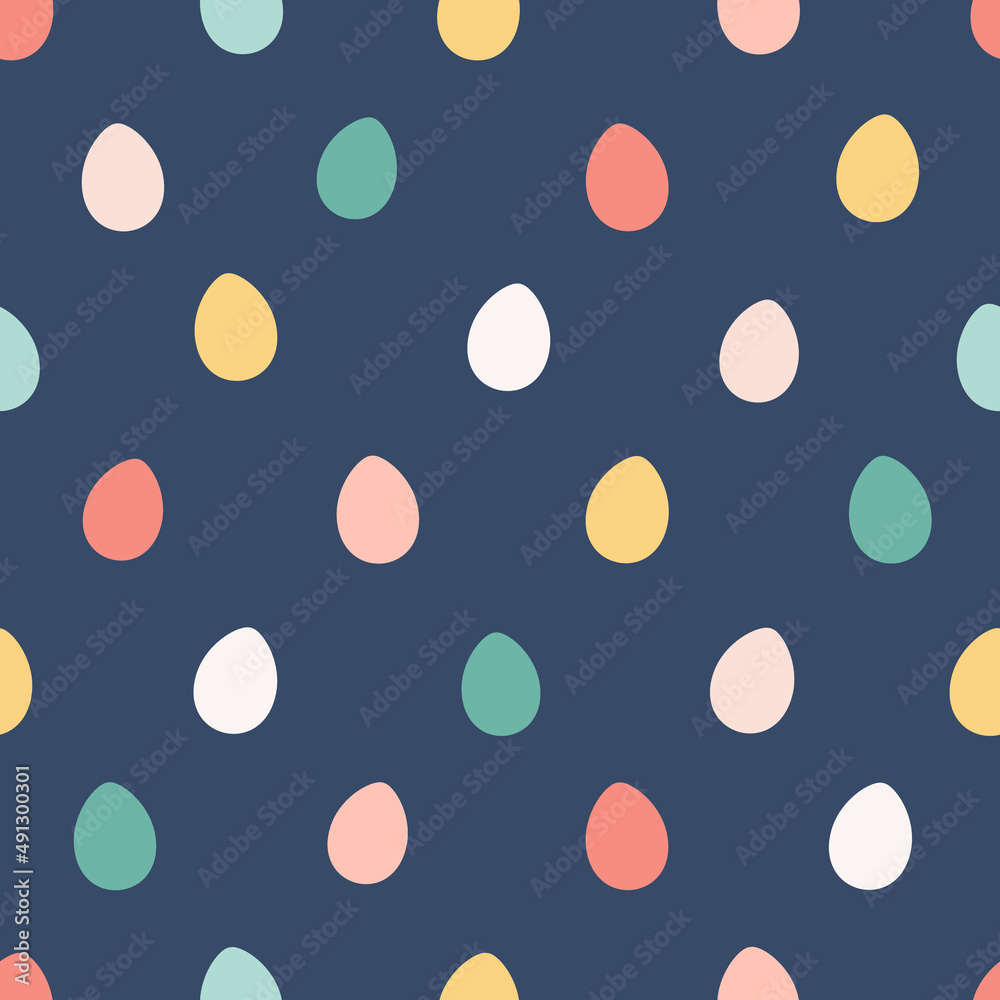 Easter eggs seamless pattern. Painted eggs. Happy Easter. Vector illustration
