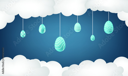 happy easter day egg wallpaper background vector holiday event drawing cartoon logo flat template