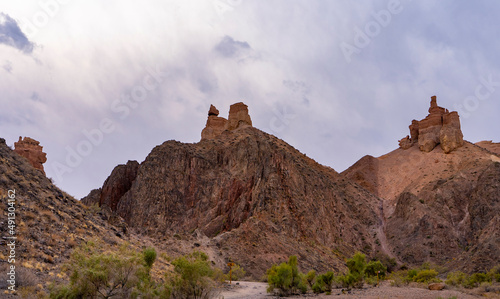 Rocks of Charyn canyon near Almaty city, Kazakhstan