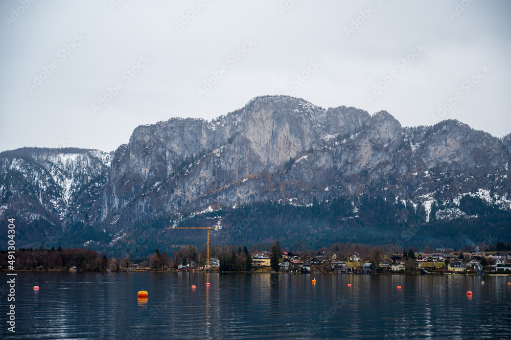 Lake Mondsee and surrounding mountains