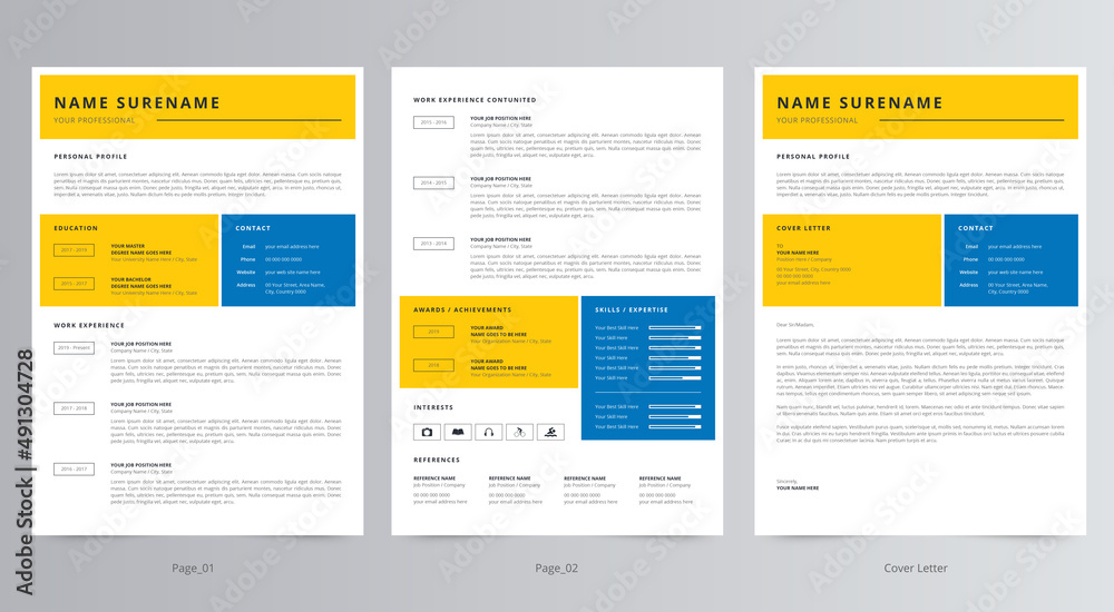Professional Resume/CV and Cover Letter Template Professional Resume/CV and Cover Letter Template
