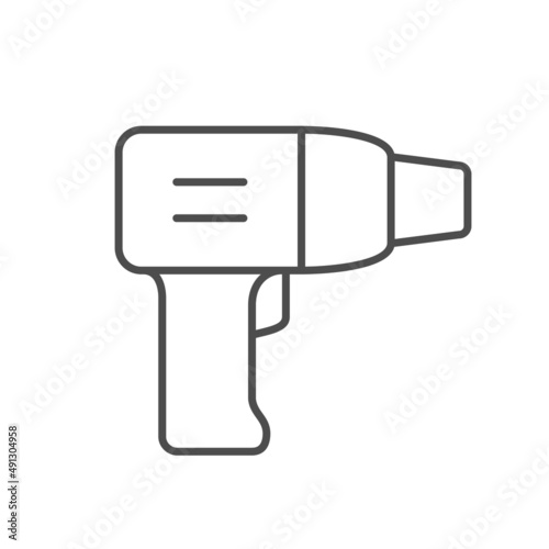 Heat gun line outline icon