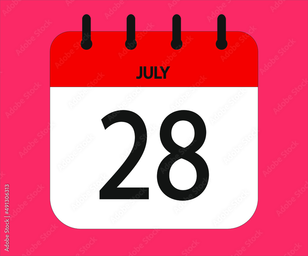 July 28th red calendar icon for days of the month Stock Vector Adobe July 28th red calendar icon for days of the month Stock Vector Adobe