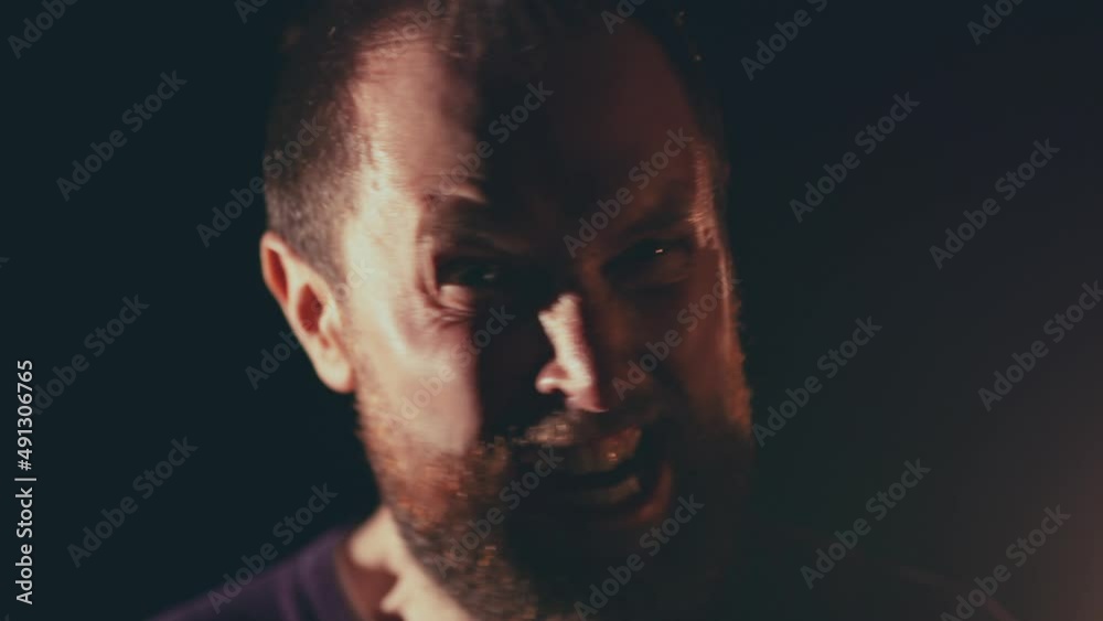Portrait of a screaming angry man with a beard Portrait of a screaming angry man with a beard