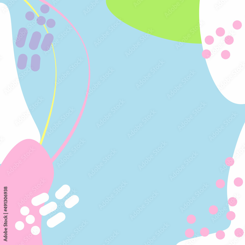 Abstract hand drawn green and yellow organic shape with leaves lines on white background. Vector illustration Abstract hand drawn green and yellow organic shape with leaves lines on white background. Vector illustration