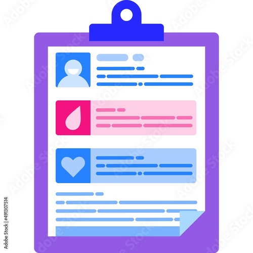 Patient card clipboard icon disease history vector