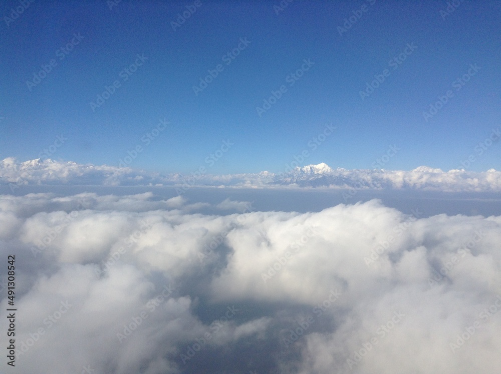 Fototapeta premium the Himalayas viewed from above the clouds
