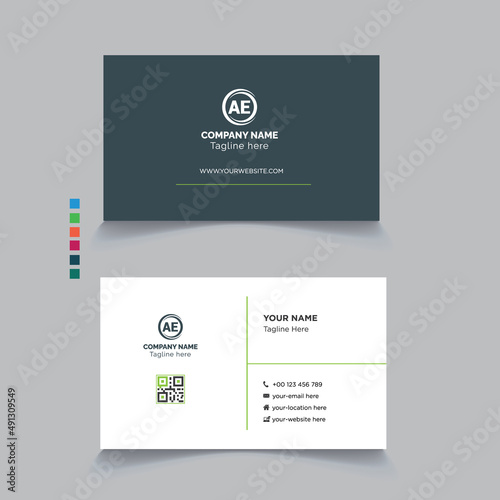 Business card vector modern abstract clean and simple business card template, Horizontal name card, Stylish stationery design and visiting card, Creative and professional business card design.