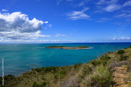 View of the ocean from a mountain in the north of the Dominican Republic