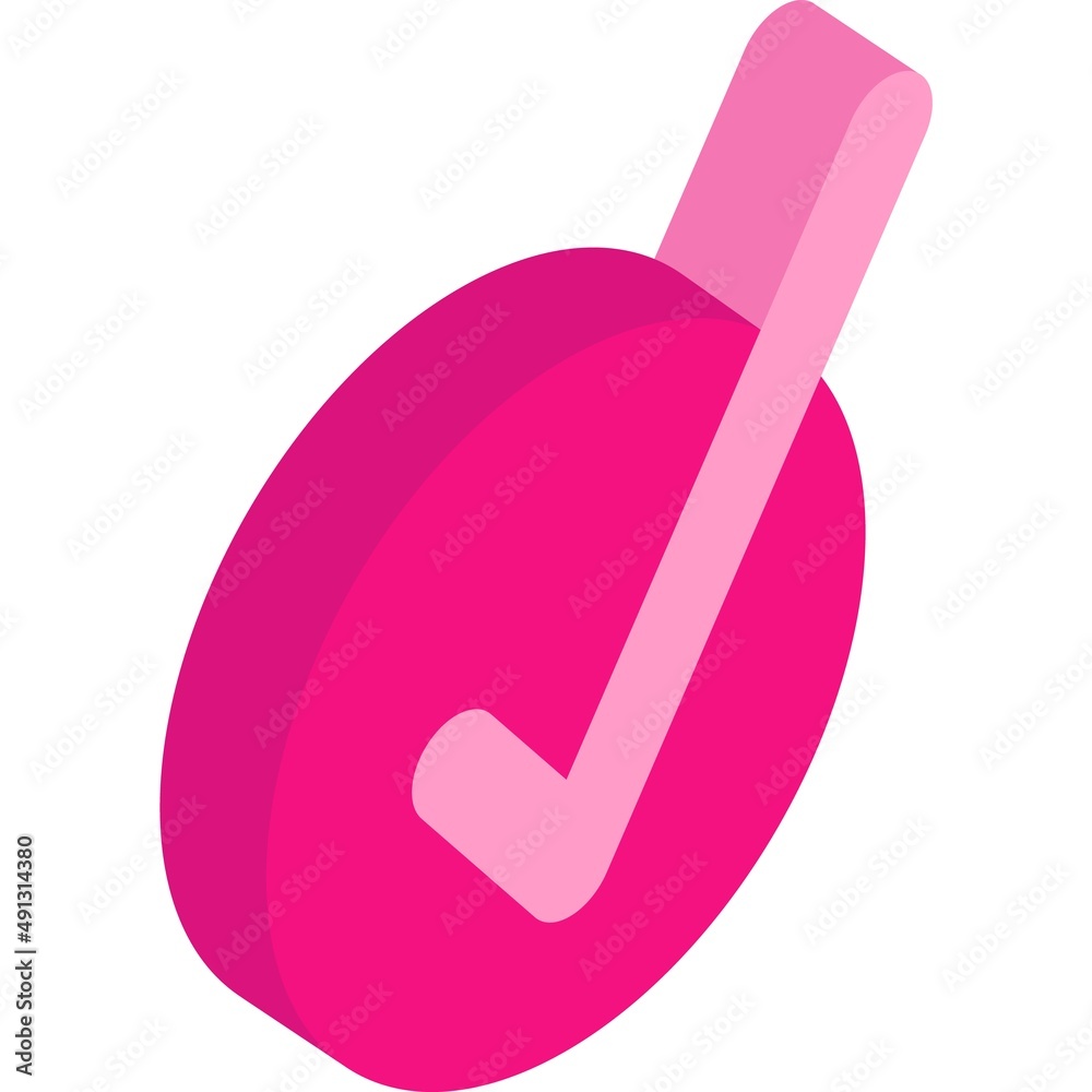 Check tick isometric icon circle yes mark vector Check tick isometric icon circle yes mark vector