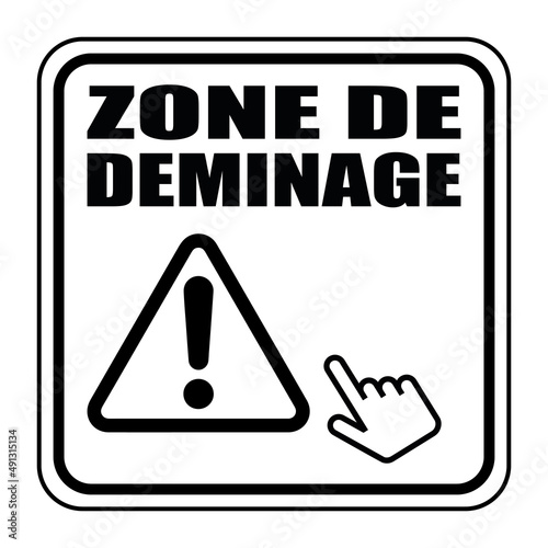 Logo zone de déminage. photo