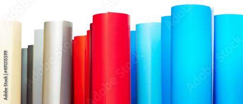 Plotter self-adhesive multi-colored film for printing for advertisers. Material for designers.