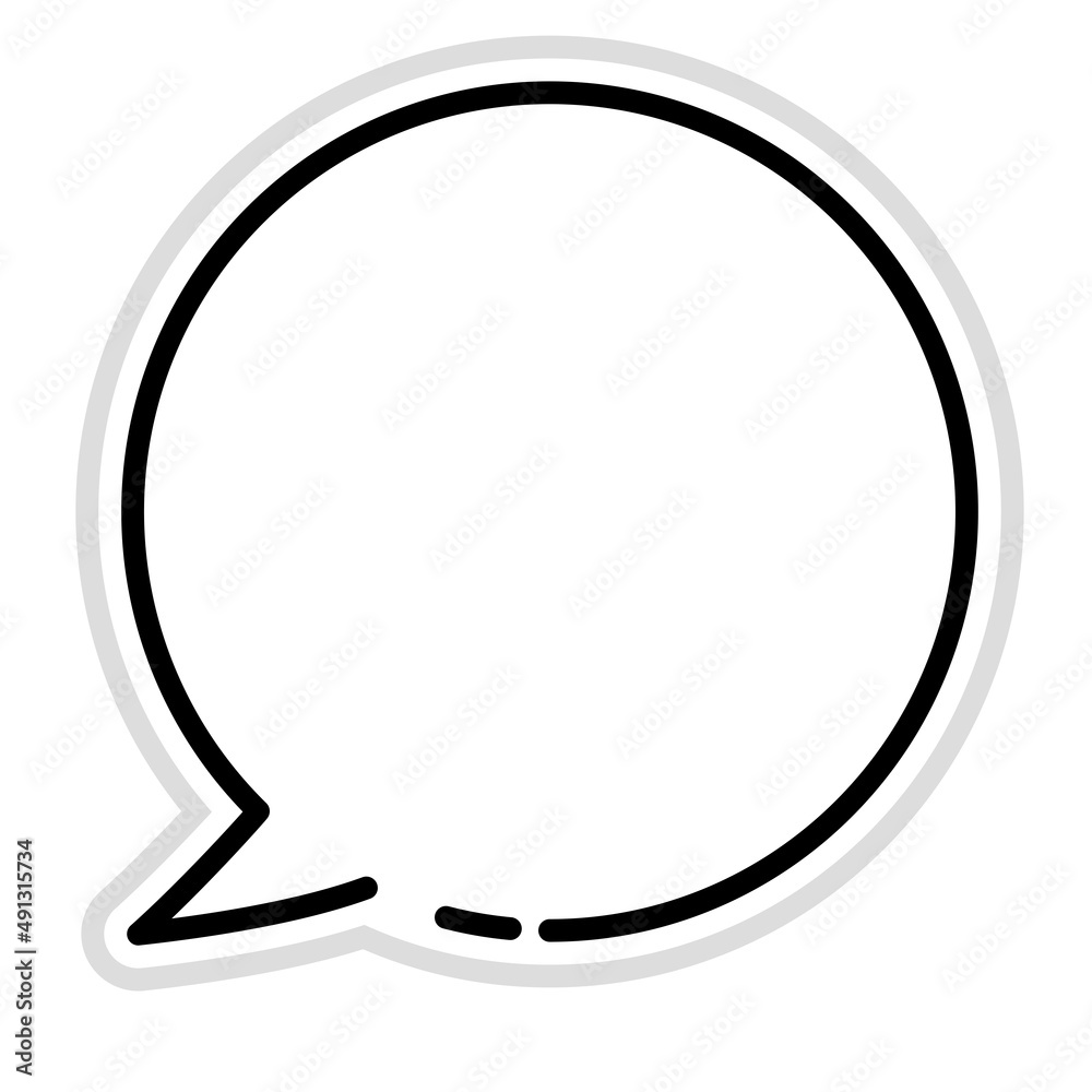 Illustration of a three-dimensional comment balloon and a speech balloon with a hand-drawn touch. Circular speech balloon. Illustration of a three-dimensional comment balloon and a speech balloon with a hand-drawn touch. Circular speech balloon.