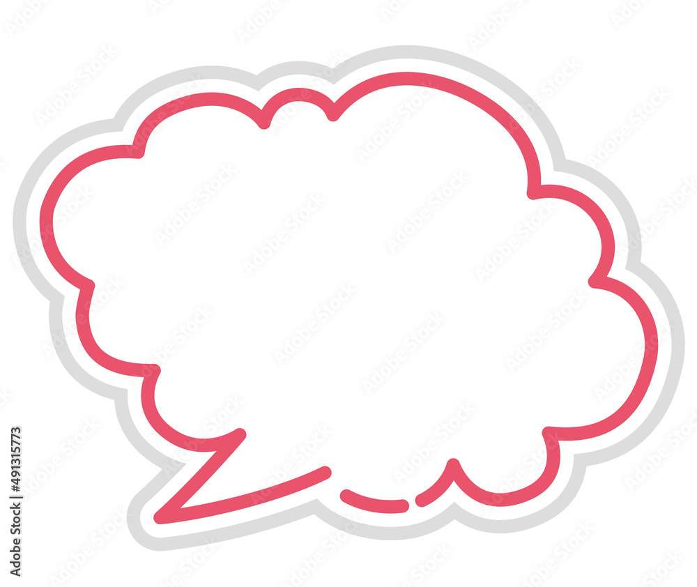 Illustration of a three-dimensional comment balloon and a speech balloon with a hand-drawn touch. Cloud-shaped speech balloon. Illustration of a three-dimensional comment balloon and a speech balloon with a hand-drawn touch. Cloud-shaped speech balloon.