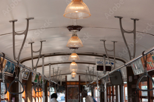 Market Street Railway street car interior, San Francisco, California