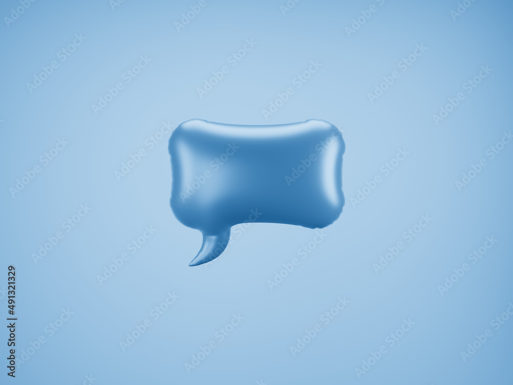 Blue Speech Balloon. Speech balloon on color background. Talk and think bubbles. 3d rendering Blue Speech Balloon. Speech balloon on color background. Talk and think bubbles. 3d rendering