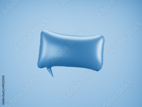Blue Speech Balloon. Speech balloon on color background. Talk and think bubbles. 3d rendering