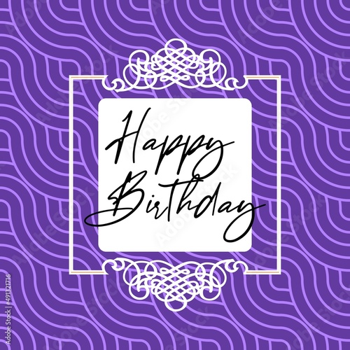 happy birthday handlettering vector celebration card
