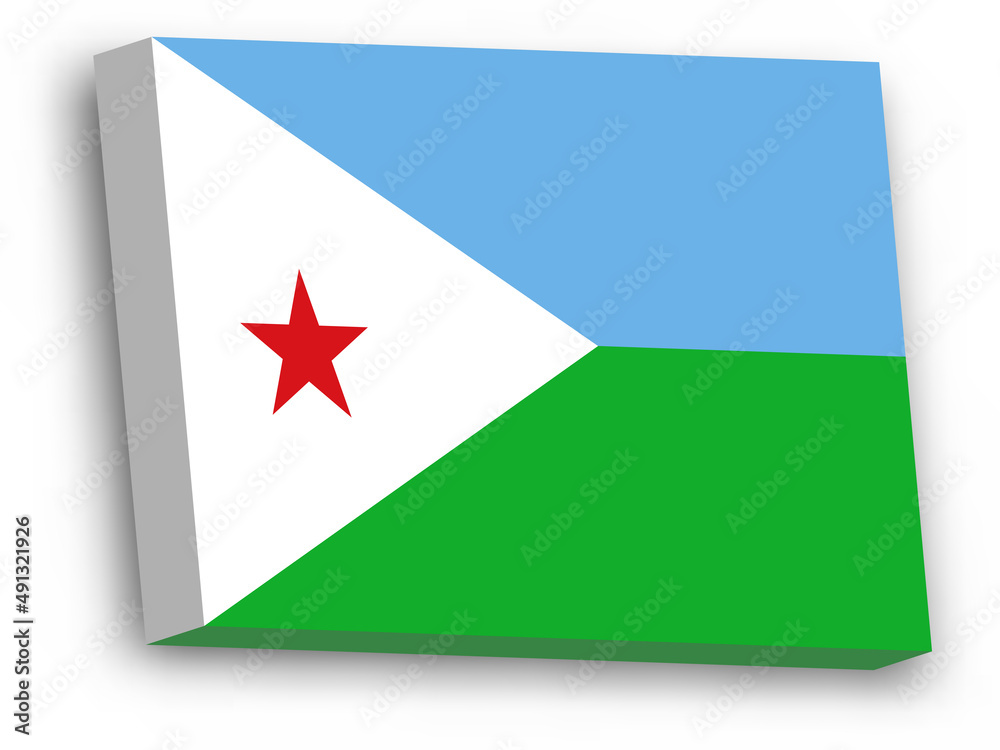 3D vector flag of Djibouti 3D vector flag of Djibouti