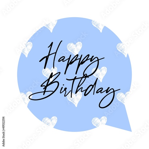 happy birthday handlettering vector celebration card