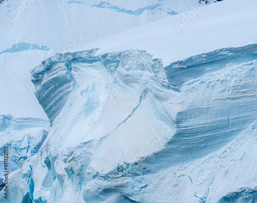 Stunning icy landscapes along Wilhelmina Bay, Antarctic Peninsula, Antarctica