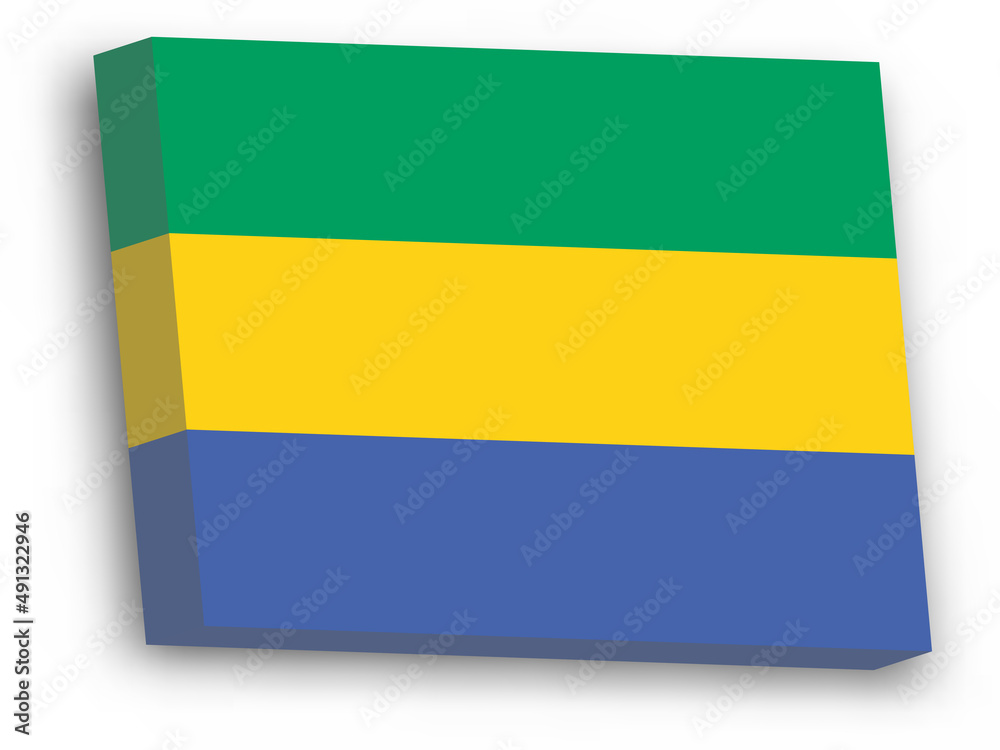 3D vector flag of Gabon 3D vector flag of Gabon