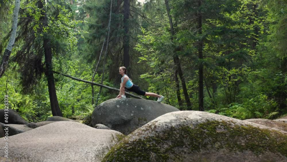 Yoga in nature in the forest Yoga in nature in the forest