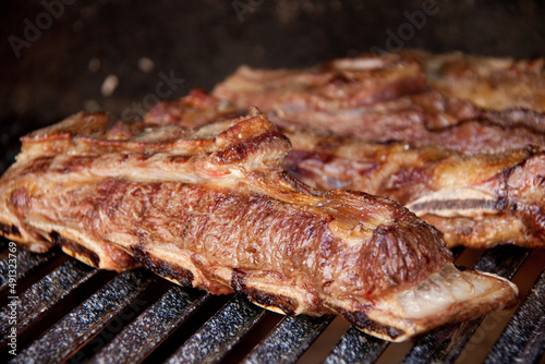 Beef ribs bbq costillas a las brasas photo
