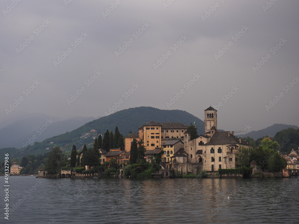 The monastery of  island San Giulio, Piedmont, Italy