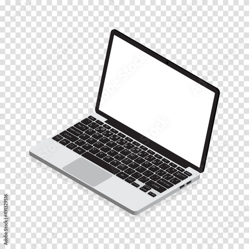 Isometric Laptop. Vector 3d isometric laptop computer. Vector illustration