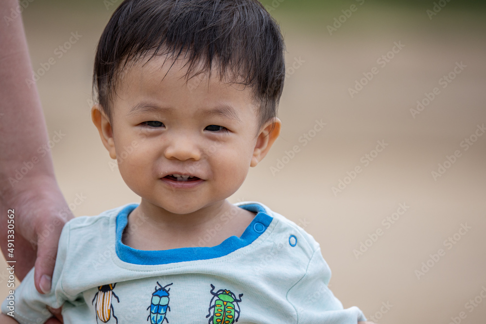 little boy have a good time at the beach little boy have a good time at the beach