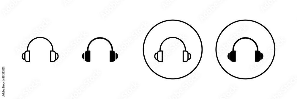 Headphone icons set. Headset sign and symbol Headphone icons set. Headset sign and symbol