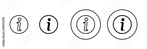 Info sign icons set. about us sign and symbol. Faq icon