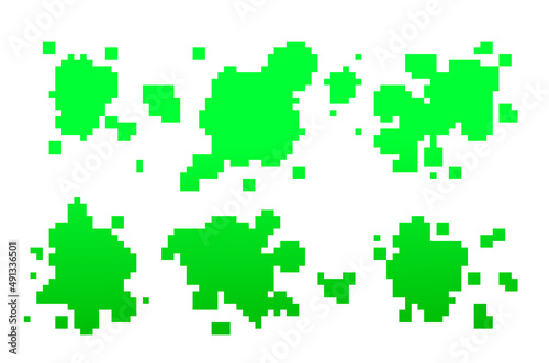 Pixel Art Green Paint Splatter Background