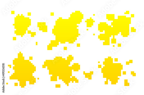 Pixel Art Yellow Paint Splatter Background