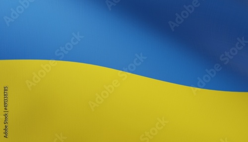 The flag of Ukraine. The concept of the Russian-Ukrainian war  Russia s aggression against Ukraine  the fight for peace and for its country. 3D render  3D illustration.