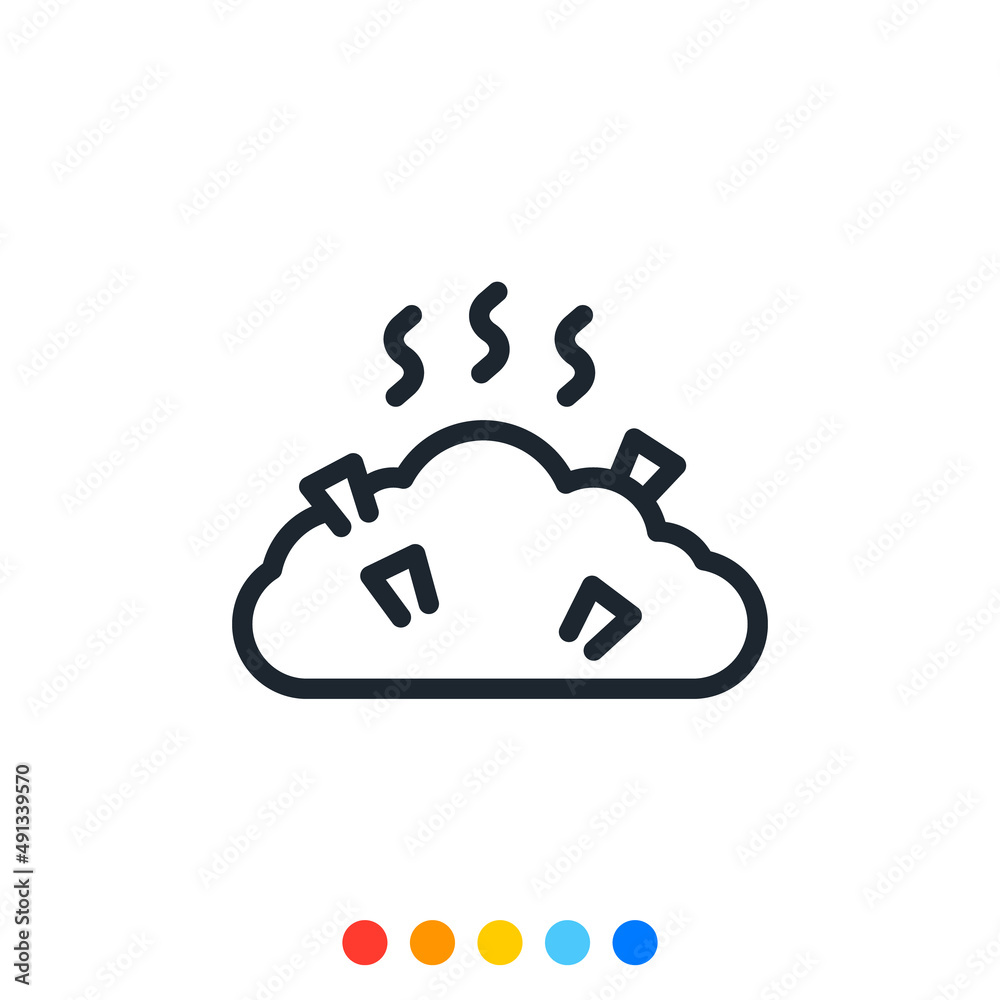 Garbage dump icon, Vector and Illustration. Garbage dump icon, Vector and Illustration.