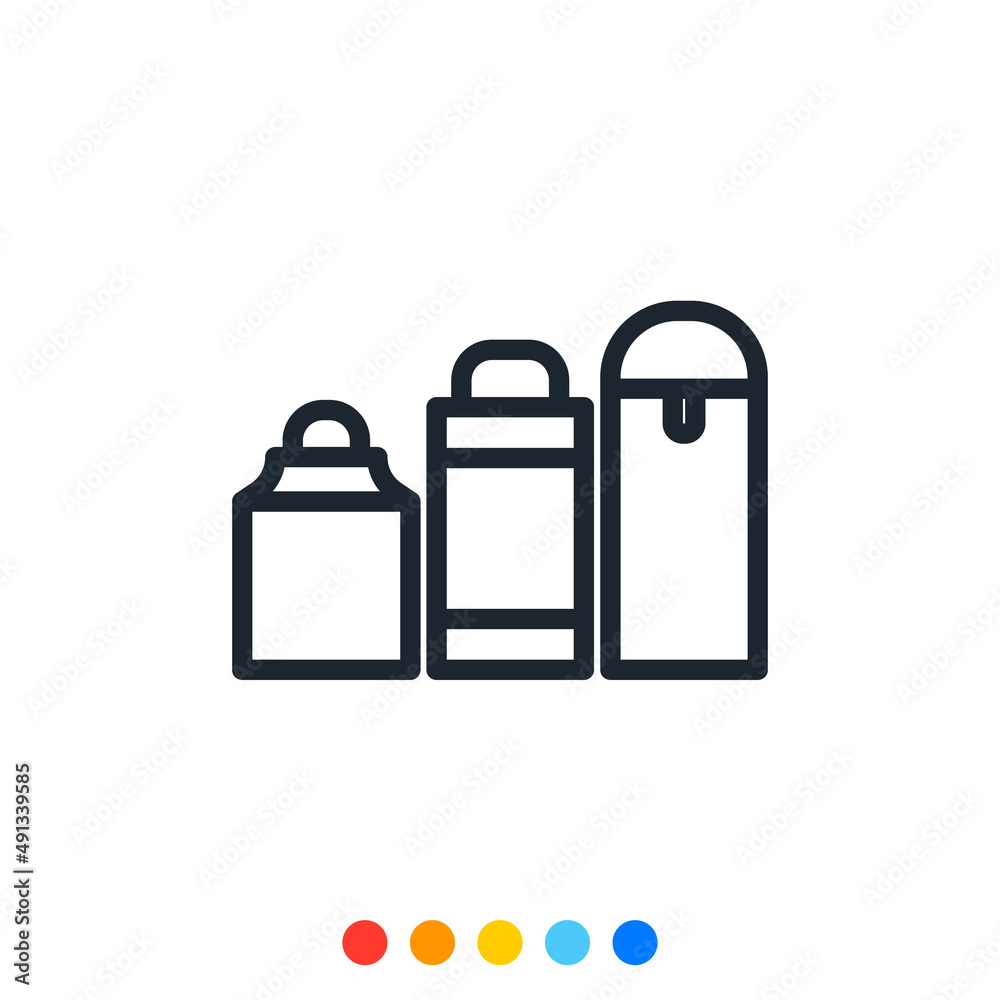 Water bottle icon, Reduce plastic waste, Zero waste, Vector. Water bottle icon, Reduce plastic waste, Zero waste, Vector.