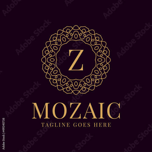 letter Z luxurious circular lace elegance vector logo design