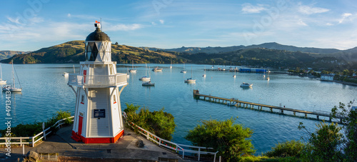 Early Autumn sunrise over Akaroa Harbour, New Zealand