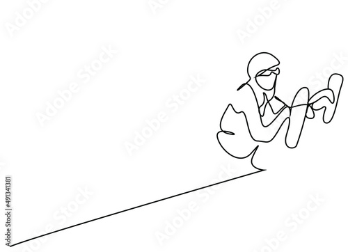 fully equipped swimmer with flexible taut athletic body ready to start the race