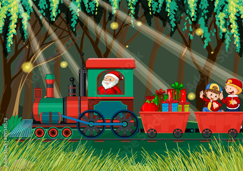 Train with natural scene