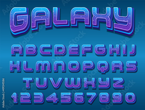 A set of English alphabet space font