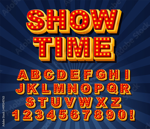 A set of English alphabet game show style