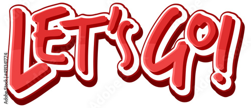 Lets go text icon on white background