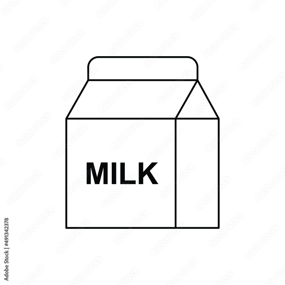 Milk box icon design isolated on white background Milk box icon design isolated on white background